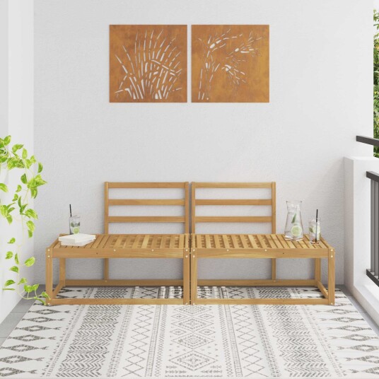 Utendørs End Sofagruppe 2 Stk Hvit 182,5 x 63 x 73 cm
