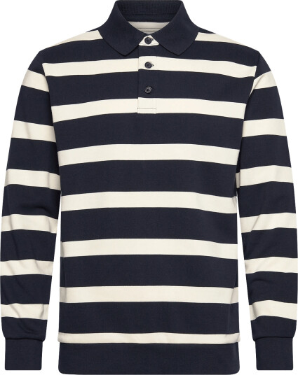 Lindbergh Striped Polo Sweatshirt L/S Blue XXXL