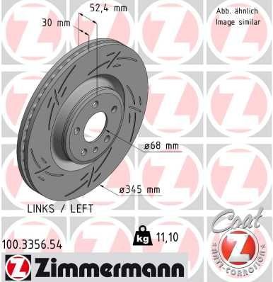 Bremseskive ZIMMERMANN 100.3356.54