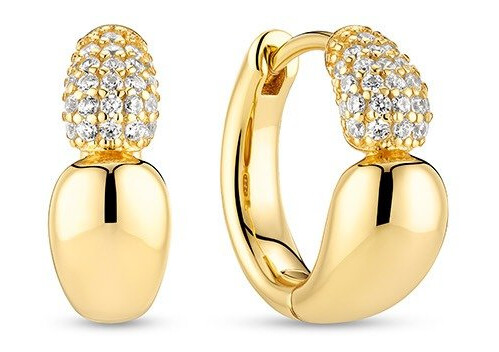 Sif Jakobs Goccia Creolo Piccolo Øredobber 18 kt. Gullforgylt sølv SJ E2582 CZ YG Dame 925 Sterling Silver