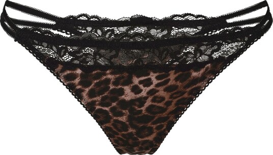 Dorina Origins Shiny Microf Thong   Black   XS