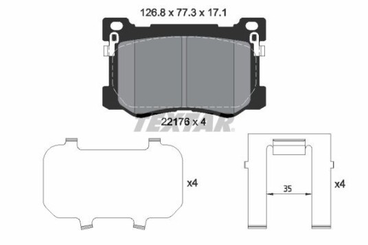 Bremseklosser TEXTAR 2217601 Bremseklosser TEXTAR 2217601