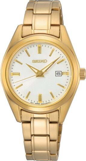 Seiko, Basic dameklokke med gullfarget stållenke