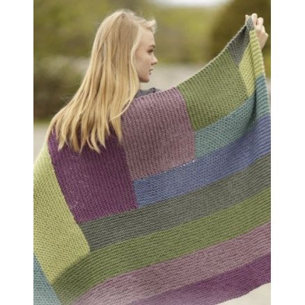 Colorblock by DROPS Design Teppe Strikkeoppskrift 130x88 cm