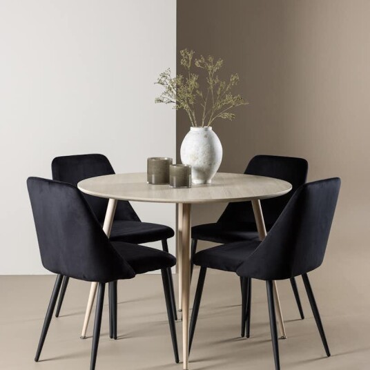 Venture Home Spisegruppe Venture Home Plaza Ø100 med 4 stk Night Stoler GR24478
