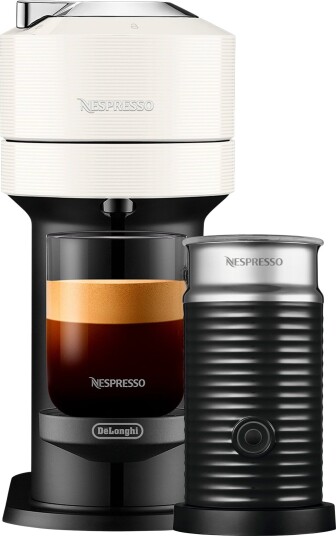 Nespresso Vertuo Next Value Pack kaffemaskin og melkeskummer hvit