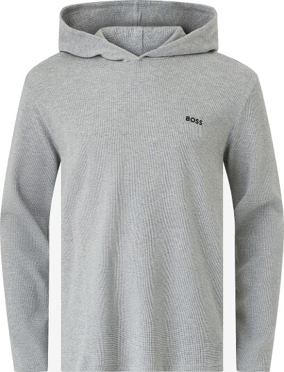 BOSS Hettegenser Waffle Ls shirt H Grå