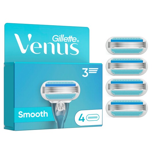 Venus   Gillette Venus Smooth Barberblader   Blue/White   4 stk