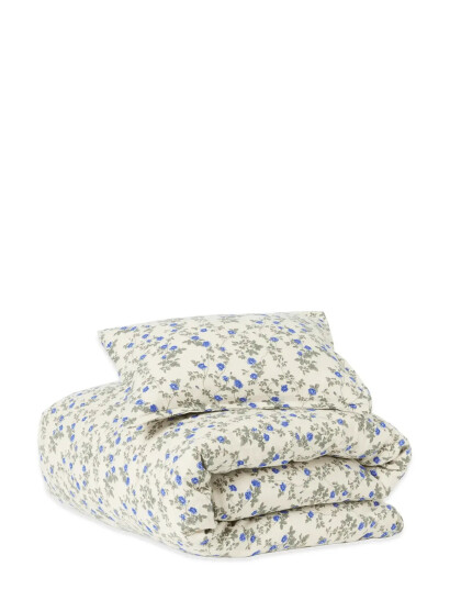 Garbo&Friends Muslin Bed Set Baby, 70X100/ 40X45 Cm, Dainty - Blue - 70X100/40X45CM