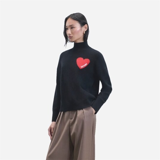 From Future Heart Turtle Neck Sweater Noir From Future Heart Turtle Neck Sweater Noir