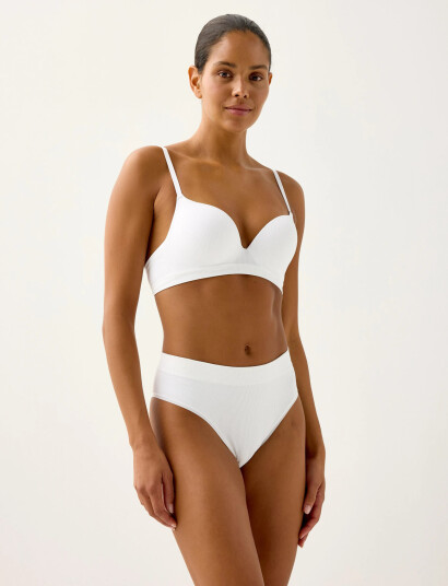 Lindex Bra Malva Seamless Rib White C x 75