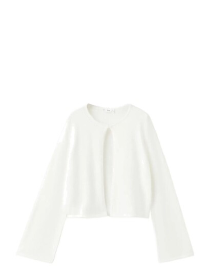 Mango Fine Knit Cardigan Cream 5 6