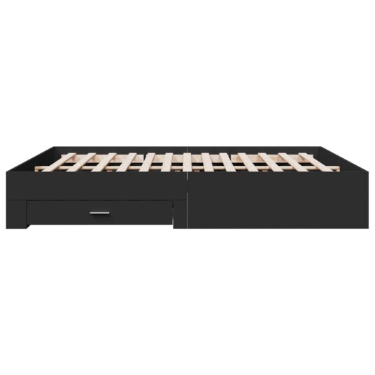 Sengeramme med skuffer svart 200x200 cm konstruert tre 8721102620102