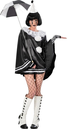 Espa Pierrot Klovn Svart Dame Kostyme One size 506017