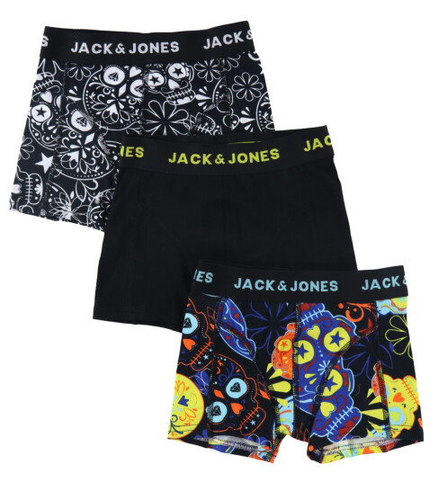 Jack & Jones Underbukser jacSugar Skull Trunks JR 3 pk Svart
