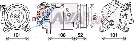 AC-kompressor AVA COOLING SYSTEMS BWAK566
