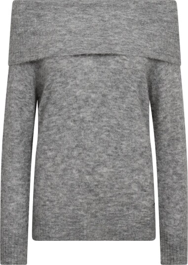 MOS MOSH Mmmape Off Shoulder Knit GREY MELANGE M