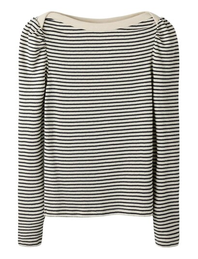 LMTD Nlfseher Ls Short Boatneck Top   Cream   134 140