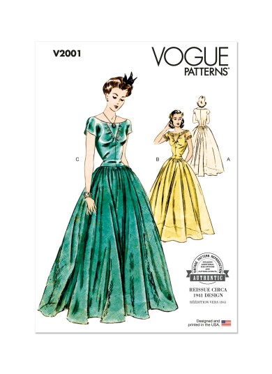 Vogue 2001 - Vintage Kjole K5 (8-10-12-14-16)