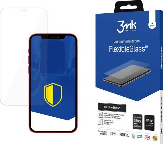3Mk FlexibleGlass Skjermbeskytter for iPhone 12/12 Pro - Transparent Beskyttelse