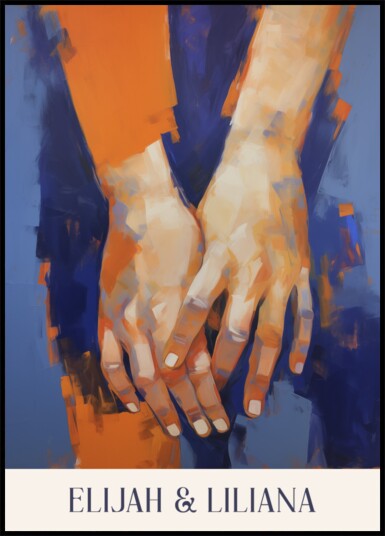 Abstract Expressionist Painting of Two Hands Plakat / 50x70