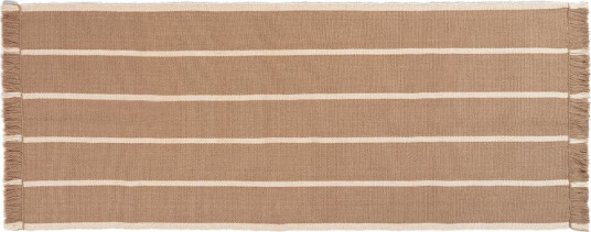 Ferm Living Calm kelim entréteppe Dark Sand Off-white 80x200 cm
