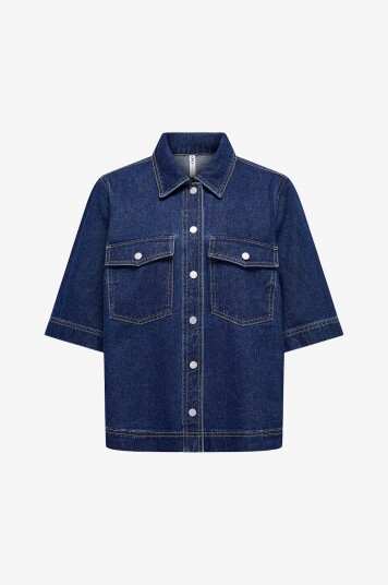 Only - Skjorte onlBelle S/S Shirt Dnm Gua - Blå Only - Skjorte onlBelle S/S Shirt Dnm Gua - Blå