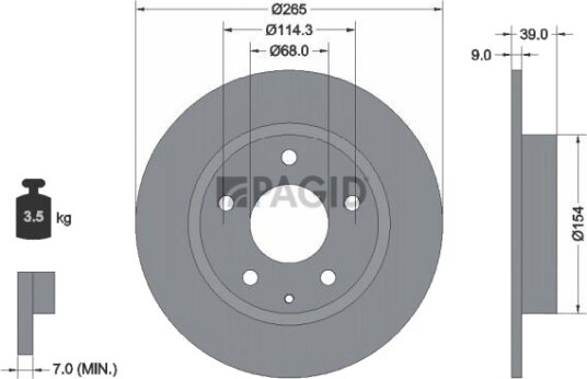 PAGID 55677NC Bremseskive PAGID 55677NC Bremseskive