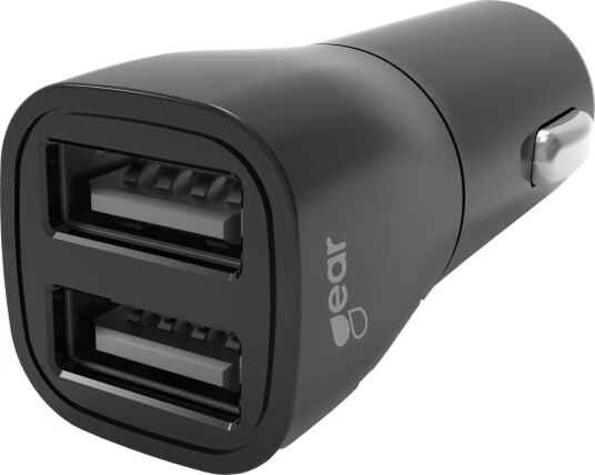 Gear 12/24V Dobbel USB-billader 3,4A Svart Gear 12/24V Dobbel USB-billader 3,4A Svart