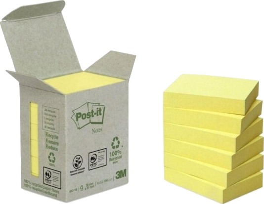 Post It 7100172254 Rektangel Gult Papir 51 Mm 38 Mm 100 Ark