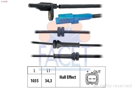 Sensor ABS FACET 21.0220