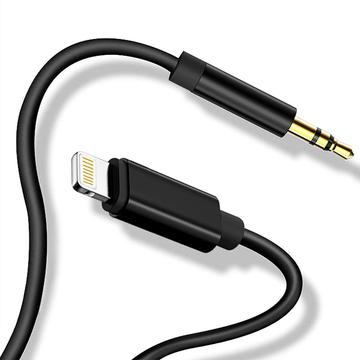 Lightning til 3.5mm lydkabel for iPhone iPad 1m Svart