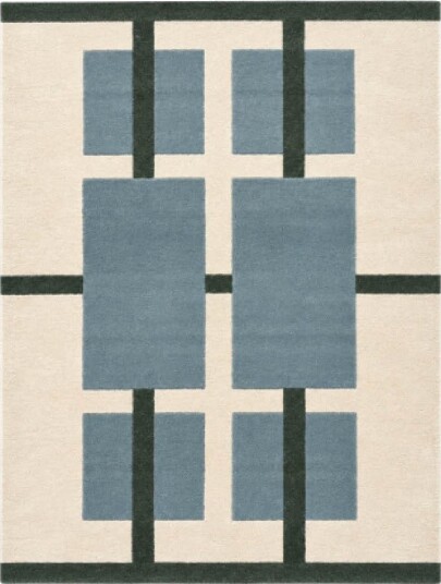 Deco Nord Aura ullteppe 200x300 cm ivory blå grønn