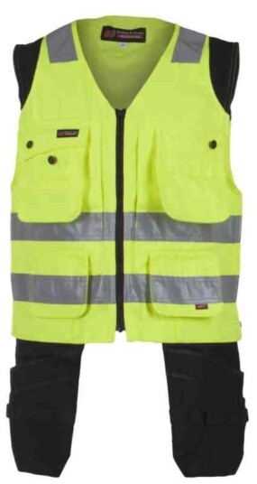BS Dokka Håndverksvest, HiVis kl.1 Unisex, Str. XL, Gul/Sort BS Dokka Håndverksvest, HiVis kl.1 Unisex, Str. XL, Gul/Sort