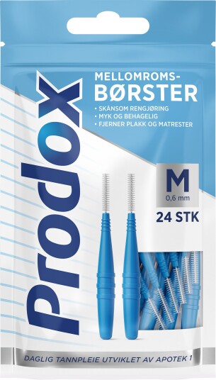 Prodox mellomromsbørste blå M 0,6 mm 24 stk