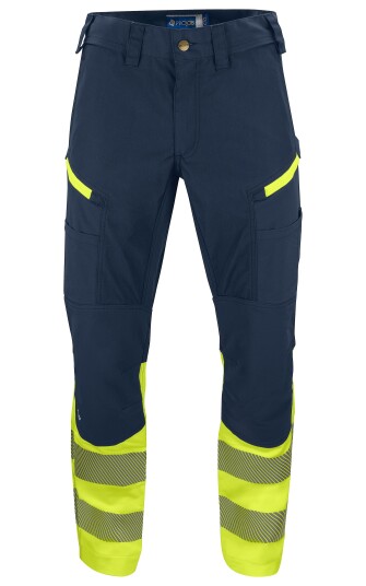 ProJob 6528 Servicebukse Stretch En Iso 20471 Kl 1 Yellow/Navy C46