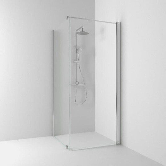 Svedbergs Skoga Kombi Rett Dusjhjørne Krom / 70x90cm Klart Glass