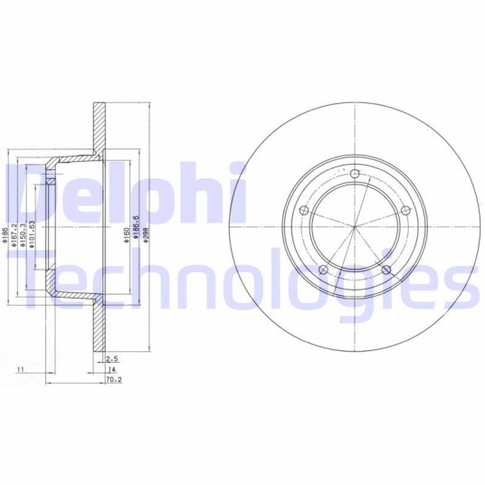 Bremseskive DELPHI BG2297 Bremseskive DELPHI BG2297