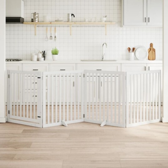 Hundeport Sammenleggbar 4 Paneler Hvit 320 cm Poppeltre 352251 Hundeport Sammenleggbar 4 Paneler Hvit 320 cm Poppeltre 352251