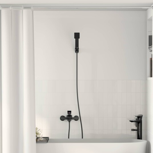 vidaXL Dusjhodesett Svart G 1/2 Tommer