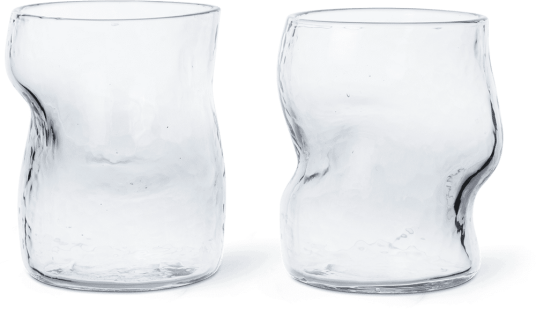 Ferm Living Dimple glass 27 cl 2 pakning Clear Ferm Living Dimple glass 27 cl 2 pakning Clear