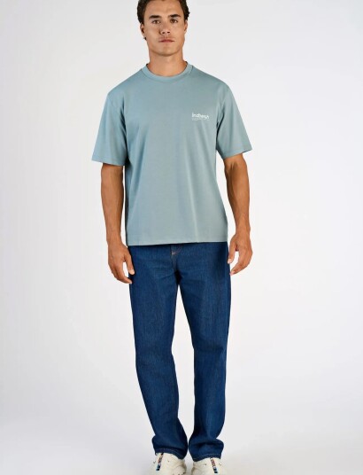 Lindbergh Brand Carrier Oversize Tee S/S Blue M Lindbergh Brand Carrier Oversize Tee S/S Blue M