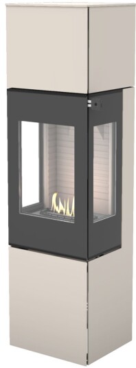 Nexo 160 sand frittstående biopeis med sideglass og glassdør Nexo 160 sand frittstående biopeis med sideglass og glassdør