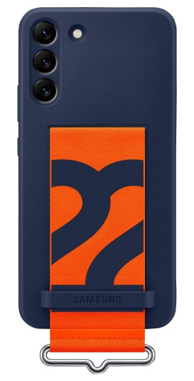 Samsung S22+ Silicone Cover with Strap Navy