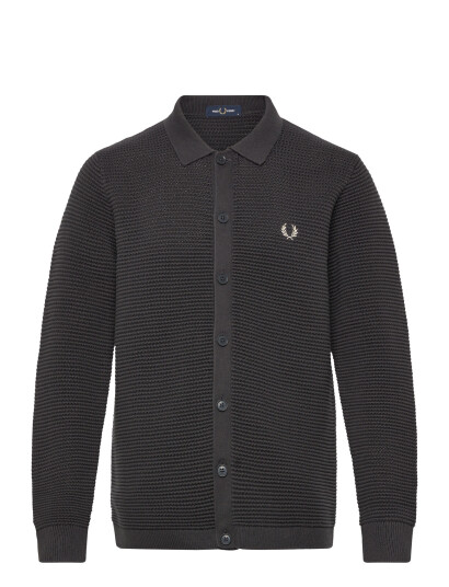 Fred Perry Pointelle Button T Crdgn - Grey - S