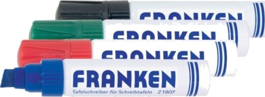 Franken Jumbomarker 4 Stykker Sort Blå Grønn Rød Meisel Tupp Sort Blå Grønn Rød Hvit 4 Mm 1,2 Cm