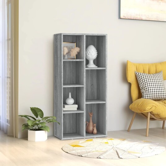 vidaXL Bokhylle gr? sonoma 50x25x106 cm
