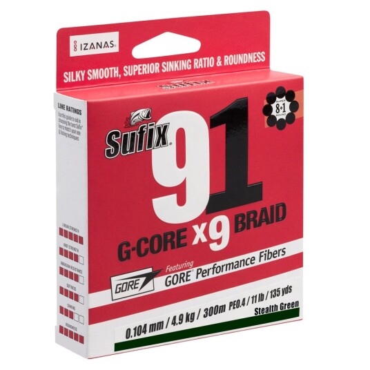 Sufix 91 Braid Lo Vis Green 0,470mm