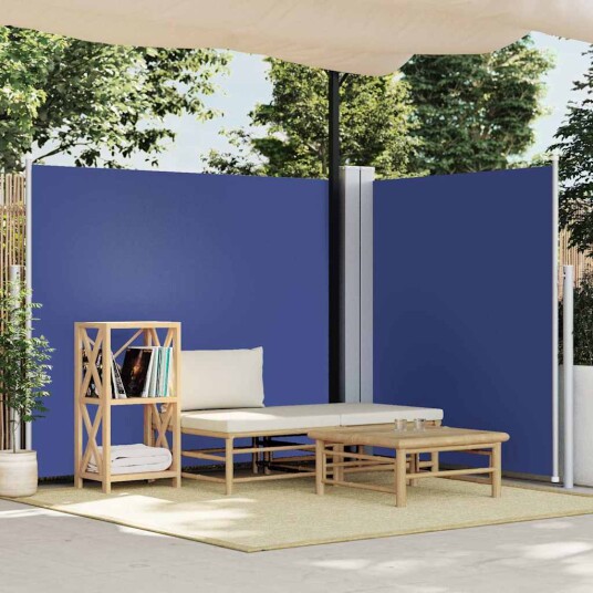 vidaXL Uttrekkbar sidemarkise 180x600 cm blå vidaXL Uttrekkbar sidemarkise 180x600 cm blå