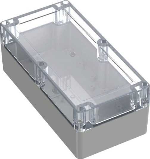 Tru Components TC 13865156 200 × 100 × 75 mm Polykarbonat Lysegrå Transparent